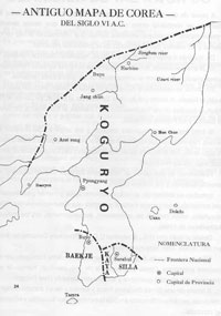 Antiguo mapa de Corea